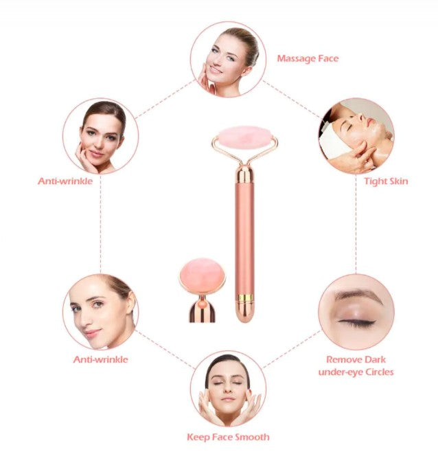Electric 2 in 1 Jade Roller Facial Massager